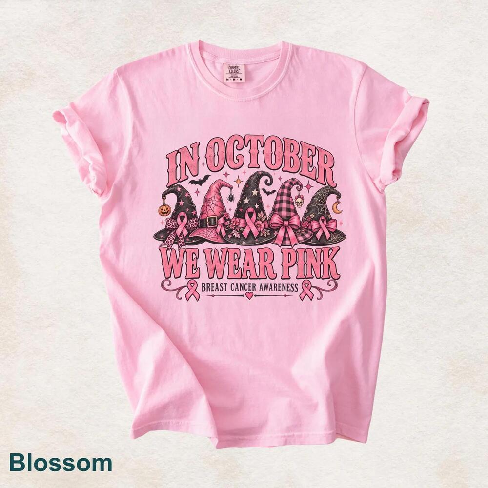 In October We Wear Shirt, Awareness Tee, Ribbon Halloween